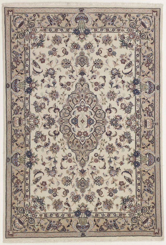 Isfahan Tappeto 110x160 (Iran) Annodato A Mano