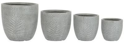 Set di vasi da fiori Home ESPRIT Grigio chiaro Fibra di Vetro Magnesio 44 x 44,5 x 43 cm (4 Unità)