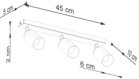 Sollux SL.1368 - Faretto WINX 3xGU10/10W/230V nero/cromo