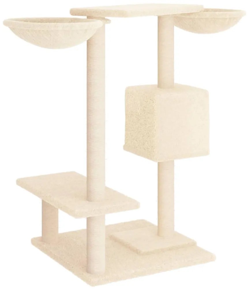 Albero per gatti con tiragraffi crema 82 cm