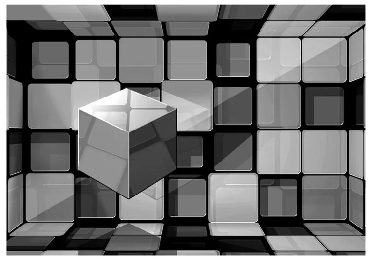 Fotomurale  Rubik's cube in gray  Colore Grigio, Dimensioni e Misure 100x70