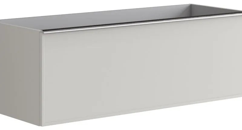 Mobile da bagno da fissare sotto lavabo L 120 x H 40 x P 45.5 cm grigio perla laccato, 2 cassetti Pixel frame