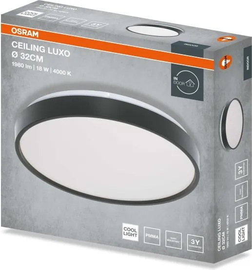 Osram - Plafoniera LED CEILING LUXO LED/18W/230V Ø 32 cm nero