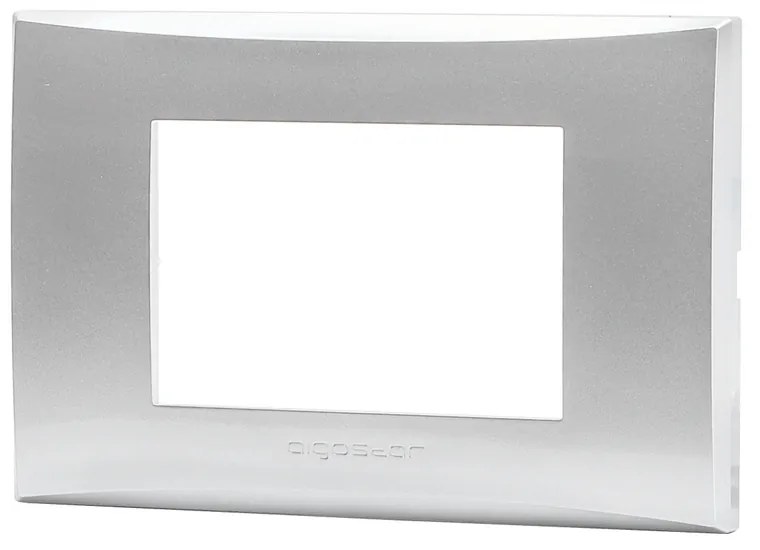Placca 3 moduli 503 in plastica argento compatibile anche con Vimar Plana
