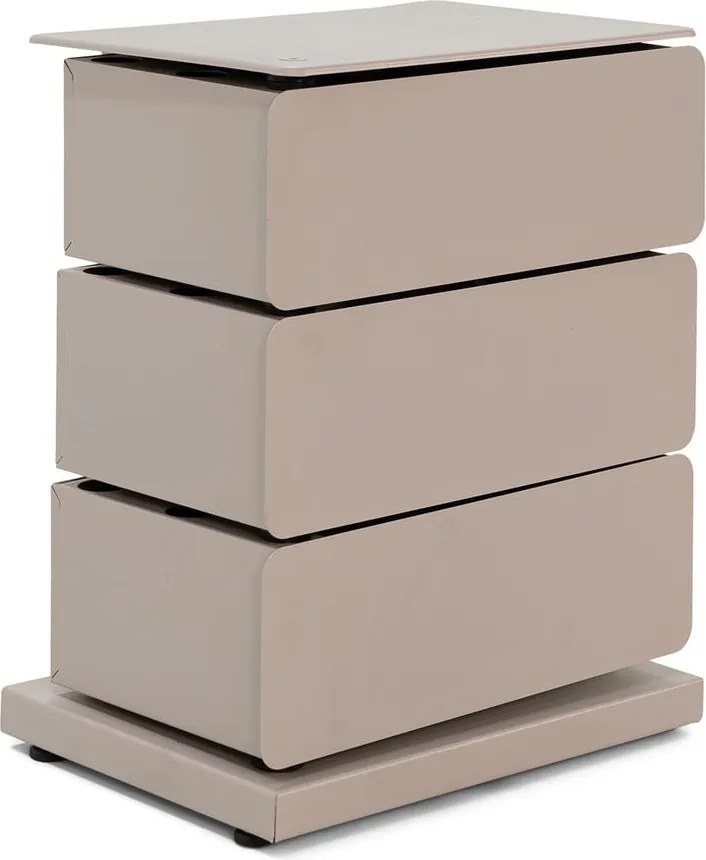 Cassettiera grigio tortora in metallo 37x45x26 cm Joey – Spinder Design