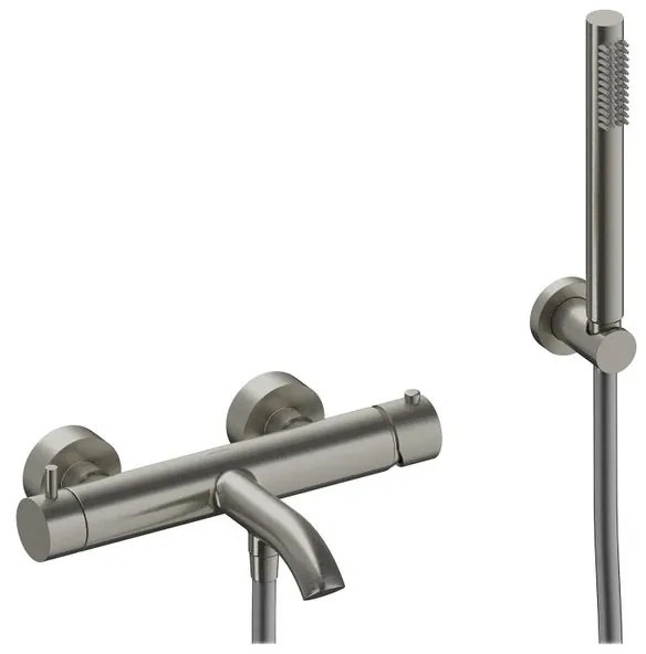 Rubinetto per vasca getto laminare cristallino Loop k per muro nichel spazzolato