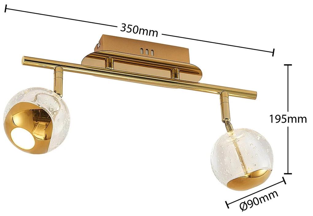 Lucande Kilio faretto LED soffitto, 2 luci, oro