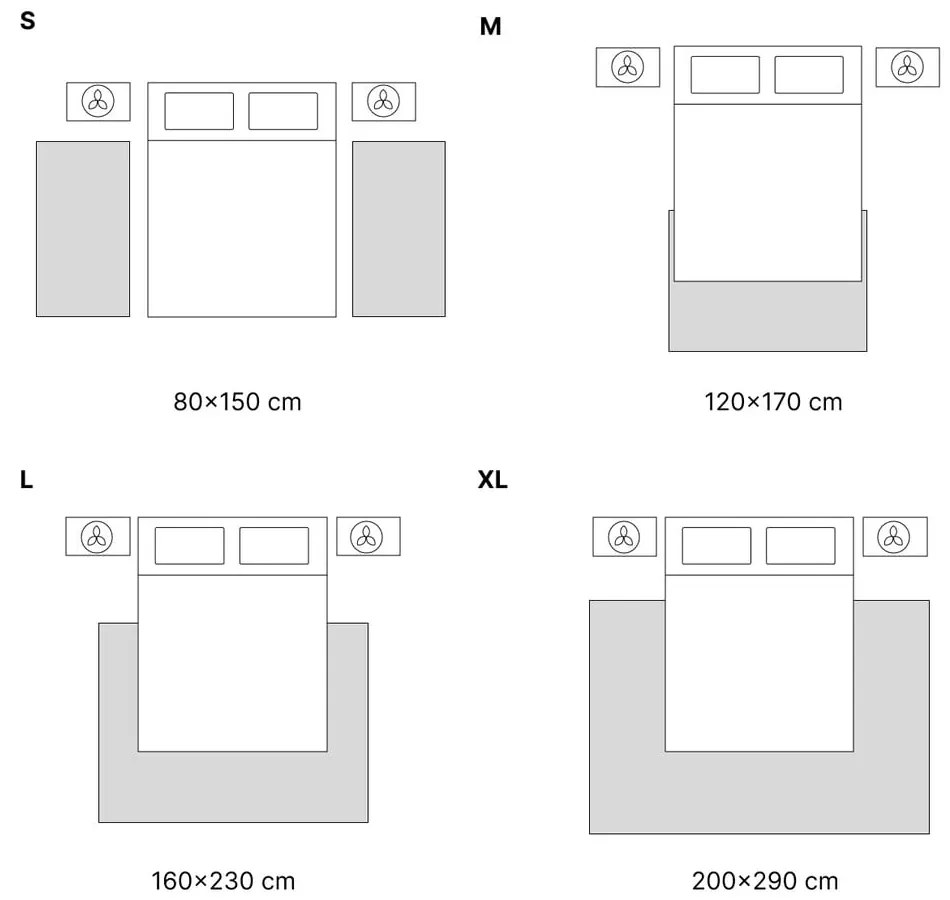 Tappeto grigio scuro 133x190 cm Soft - FD