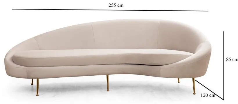 Divano crema 255 cm Eses - Artie