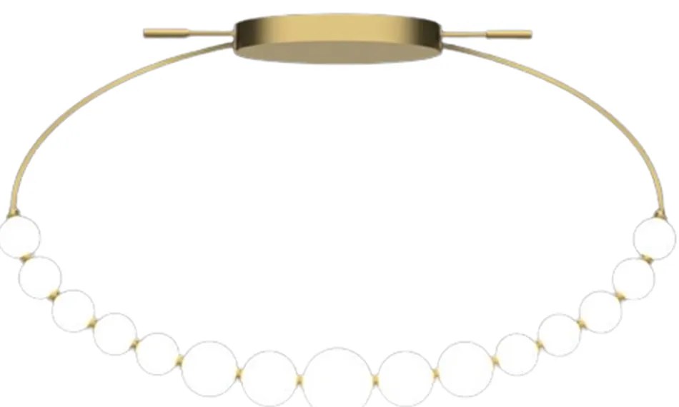 Plafoniera Da Soffitto Contemporaneo Perla Sfere Vetro Opaco Oro Led 36W