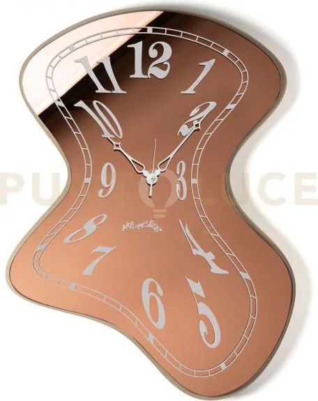 Orologio da parete salvador beige,crystal luxe ambra