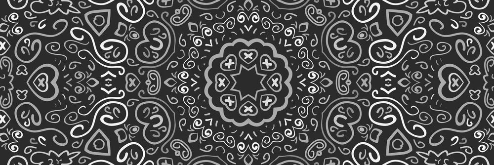 Stampa su tela – Mandala dell'amore in bianco e nero