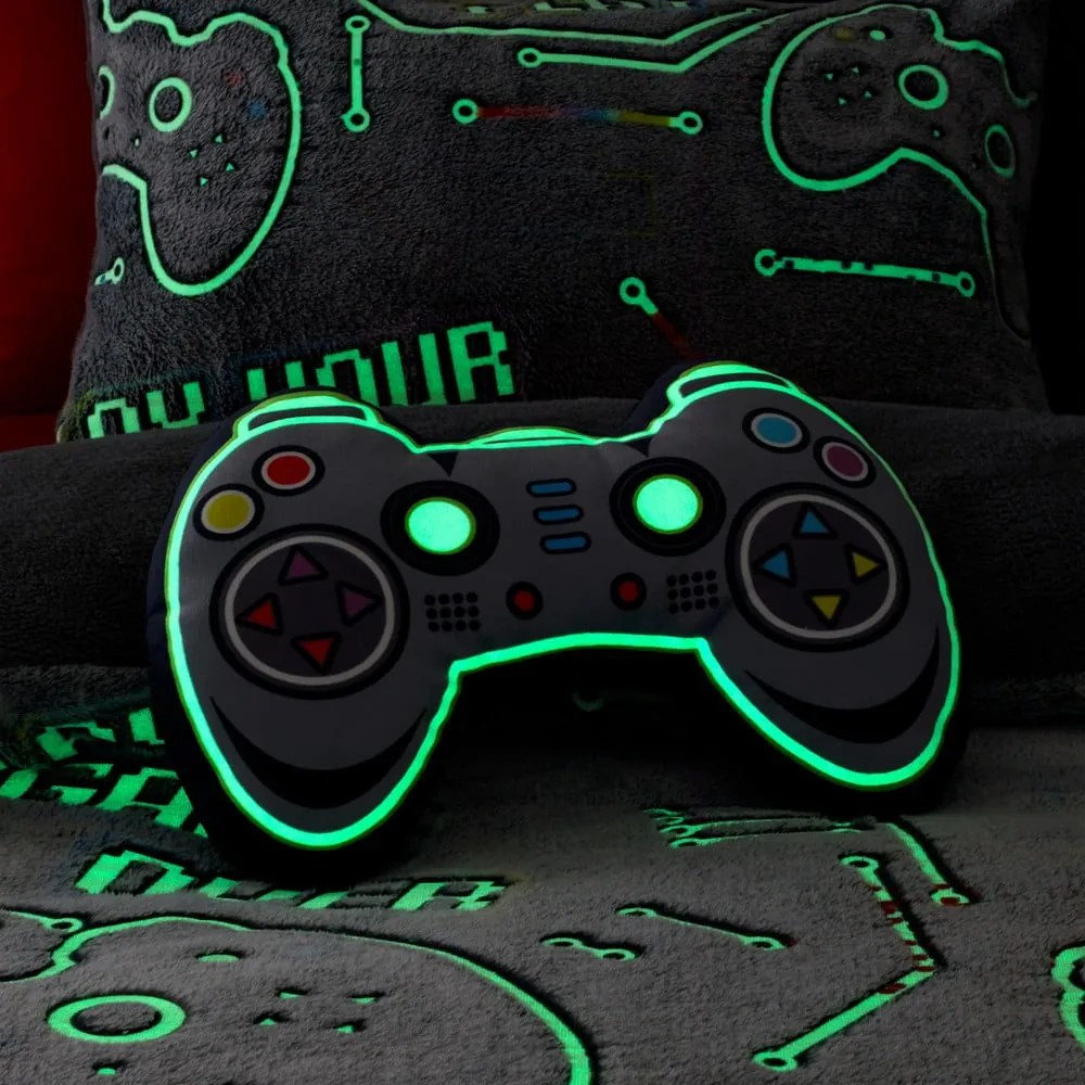 Cuscino per bambini con effetto luminoso in micropush Game Over - Catherine Lansfield