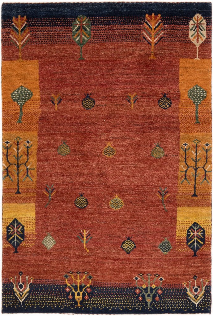 Gabbeh Tappeto 150 x 100 Rosso (Iran) Annodato A Mano