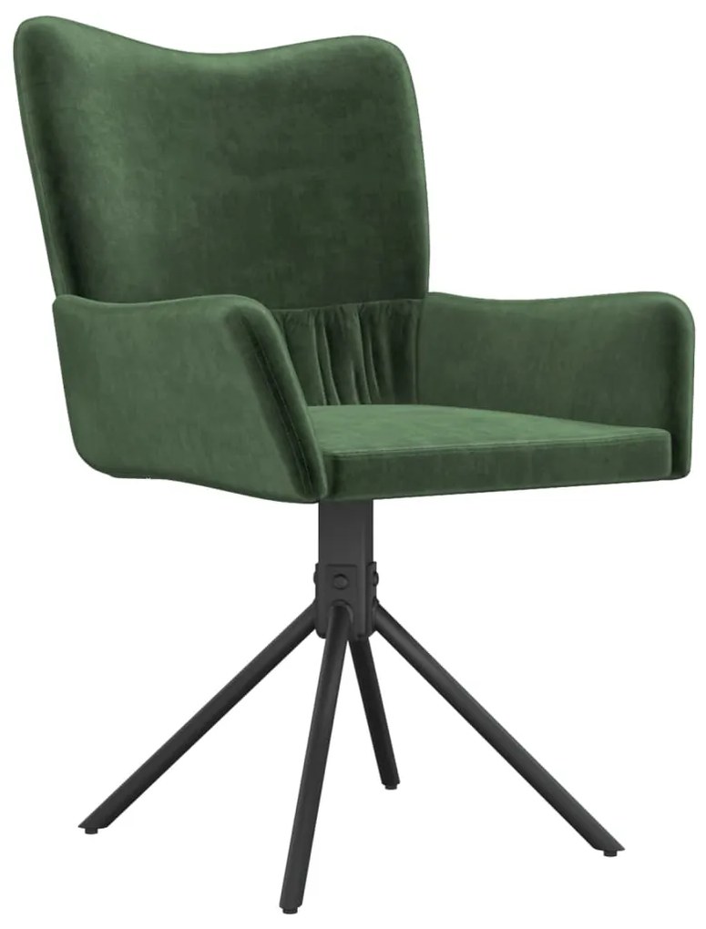 Sedie da pranzo girevoli 2 pz verde scuro in velluto
