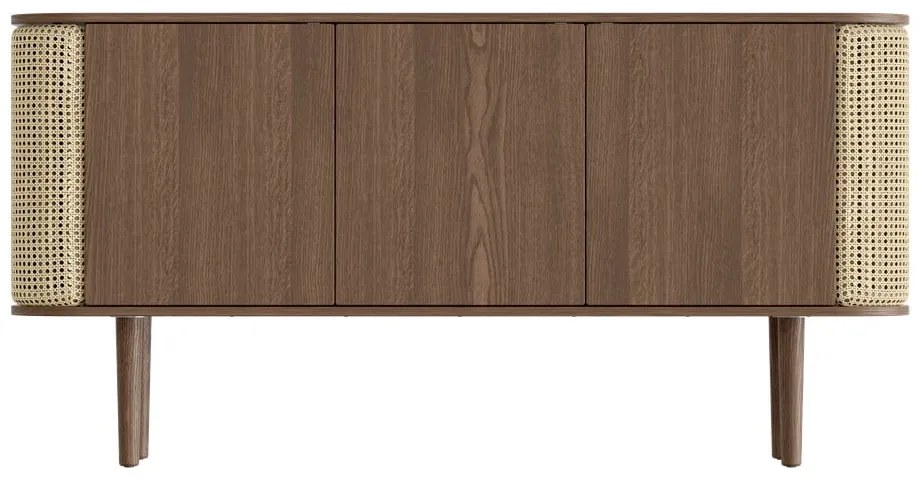 Cassettiera bassa in rovere decorato in marrone naturale 150x75 cm Treasures - UMAGE