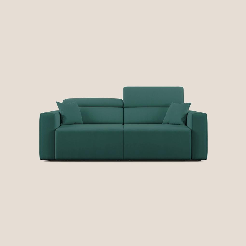 Orwell divano con seduta estraibile in microfibra smacchiabile T11 petrolio 180 cm