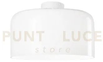 Plafoniera gibus bianca 1 luce attacco e27 35x35x23cm in vetro soff...