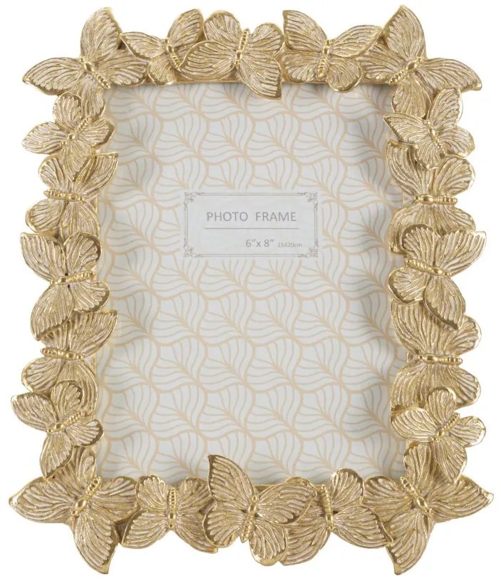 Cornice Decorativa Farfalle Oro 22,3x2,3x27,8 cm (Interna cm 15x20)