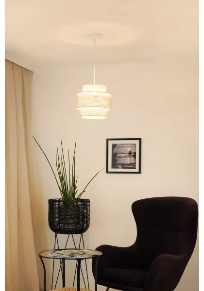 Brilagi - Lampadario a sospensione con filo DOVER SPACE 1xE27/15W/230V diametro 25 cm grigio/color crema