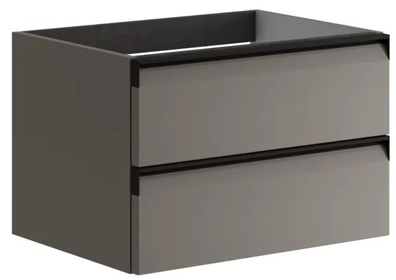 Mobile da bagno sospeso sotto lavabo L 59.5 x H 40 x P 45.5 cm grigio laccato opaco, 2 cassetti VISOBATH Fusion