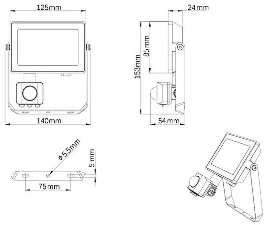 Philips - Proiettore LED da esterno con sensore PROJECTLINE LED/20W/230V IP65 4000K
