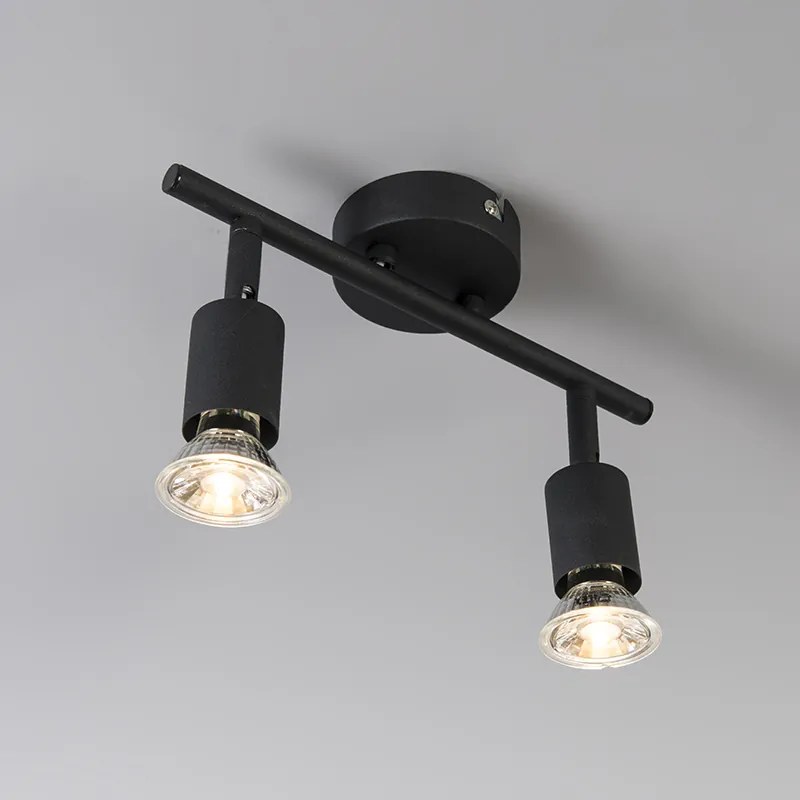 Faretto industriale nero orientabile a 2 luci - Jeany