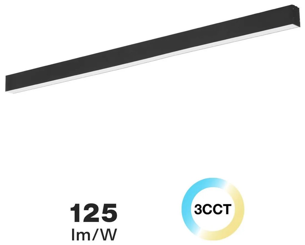 Lampada Lineare LED a Soffitto 55W 150cm Nera con driver Philips