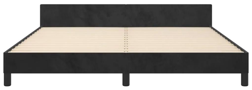 Giroletto con testiera nero 180x200 cm in velluto