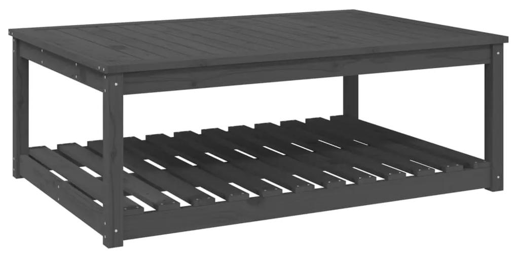 Tavolo da giardino grigio 121x82,5x45 cm legno massello di pino