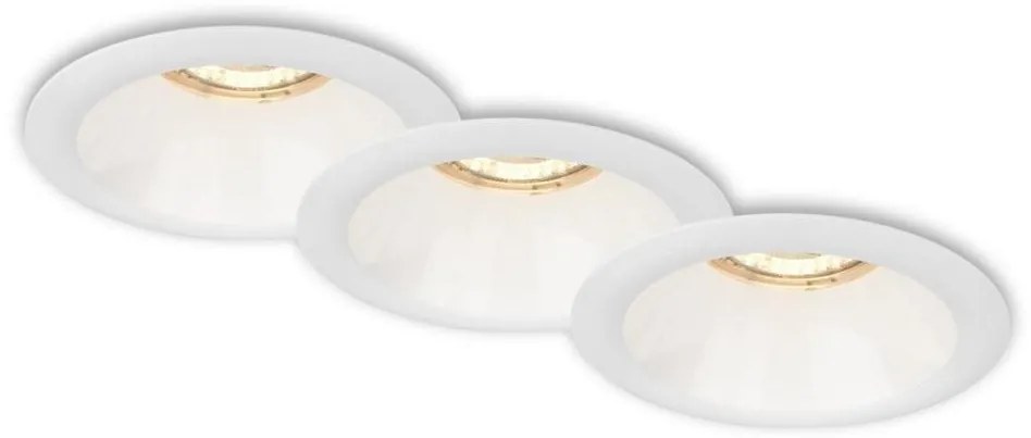 Brilo - SET 3x Lampada da incasso per bagno 1xGU10/9W/230V IP23 bianco