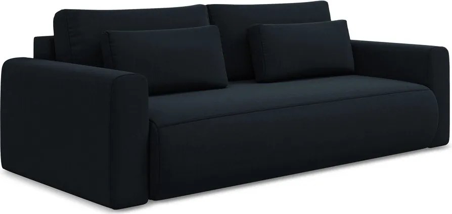 Divano blu scuro allungabile/con contenitore con rivestimento in velluto 238 cm Kapua – Makamii