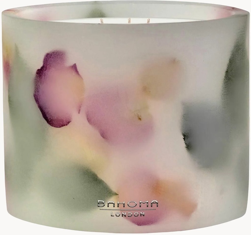 Candela profumata a 3 stoppini fatta a mano Botanica (rosa, miele, violetta)