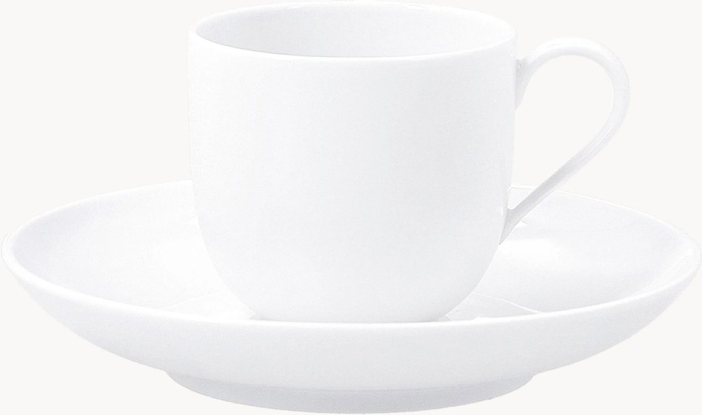 Tazzina da caffè in porcellana fatta a mano con piattino Urbino, set da 2