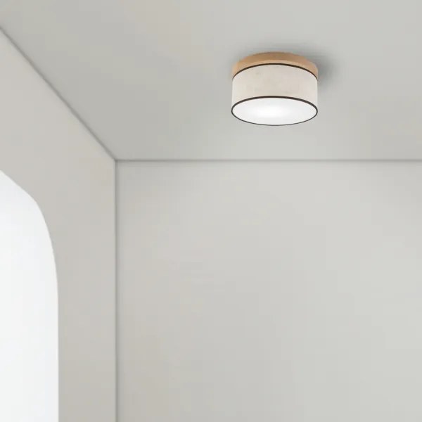 Brilagi - LED Plafoniera BELLADONNA 1xE27/15W/230V diametro 30 cm color crema/quercia