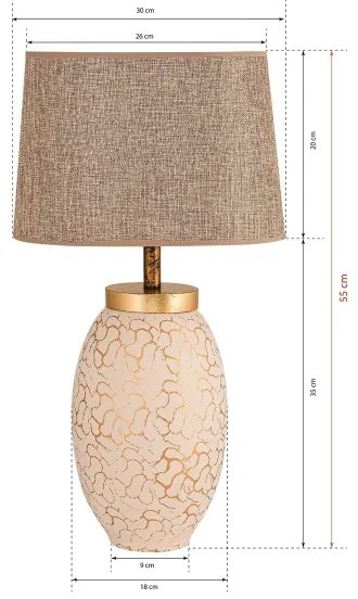 Lampada da tavolo 1xE27/40W/230V beige/oro
