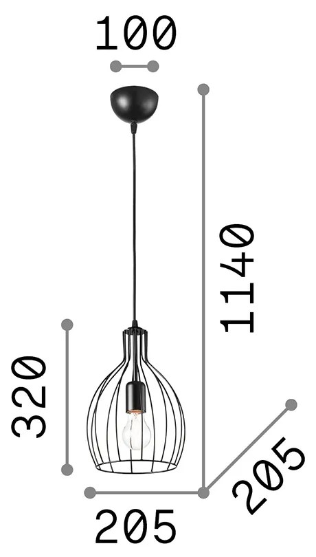 Sospensione Industrial-Minimal Ampolla-2 Metallo Bianco 1 Luce E27