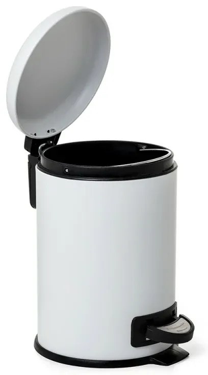 Pattumiera bagno in acciaio inox bianca capacità 3L e secchio interno estraibile