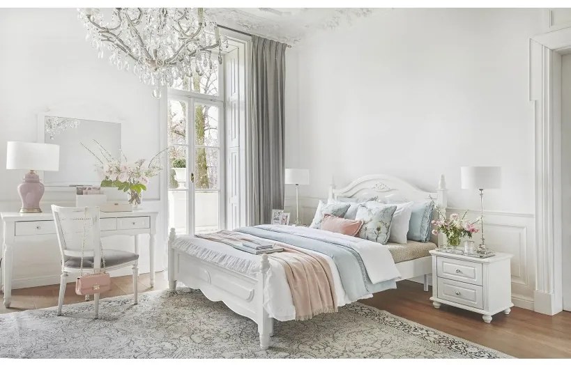 Letto in stile provenzale Bianco 160x200 Princess 886-Arrediorg.it