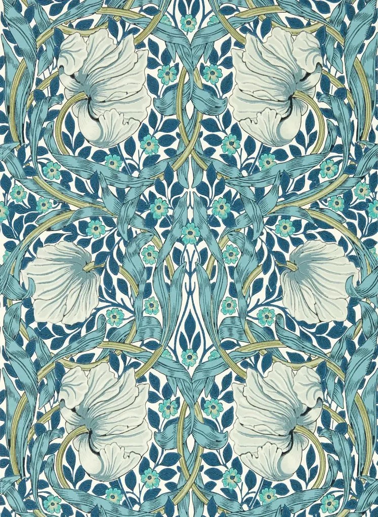 Morris & Co Carta da parati Pimpernel - Cobalt/ Mineral