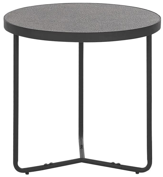 Tavolino da caffè grigio e nero ⌀  50 cm MELODY Beliani
