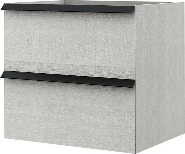 Mobile da bagno sospeso sotto lavabo Moon di BADEN HAUS L 60 x H 55 x P 46 cm bianco rock, 2 cassetti