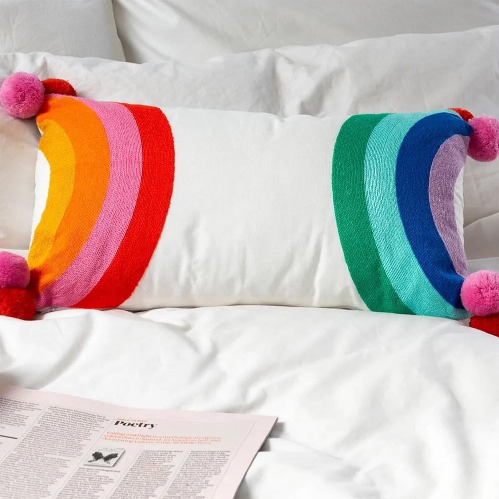 Cuscino per bambini in misto cotone 50x33 cm Rainbow – Rex London