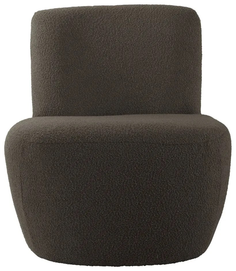 Poltrona grigio-marrone in tessuto bouclé Ada - Leitmotiv