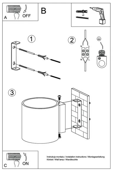 Sollux SL.0049 - Applique ORBIS 1 1xG9/40W/230V grigio