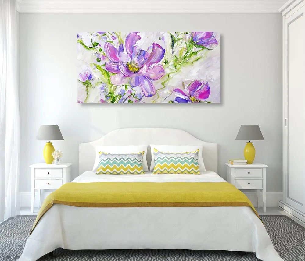 Quadro su tela – Fiori estivi dipinti moderni