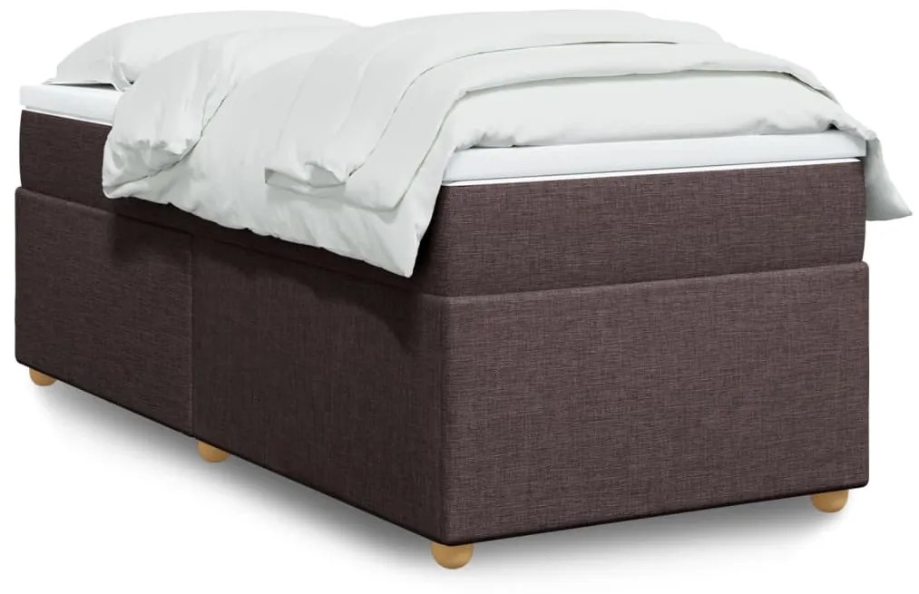 Giroletto A Molle Con Materasso Marrone Scuro 90x190cm Tessuto /