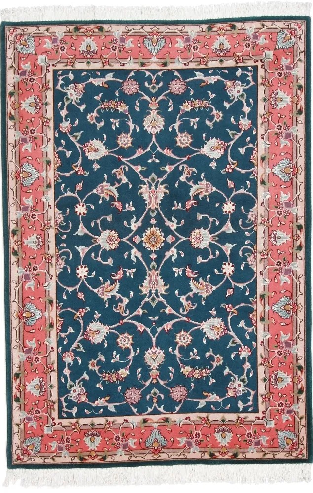 Tabriz Tappeto 100 x 150 Rosa (Iran) Annodato A Mano