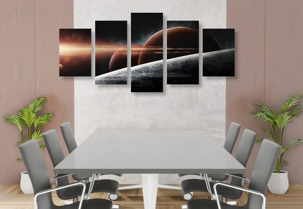Quadri 5 pezzi – Pianeti nella galassia