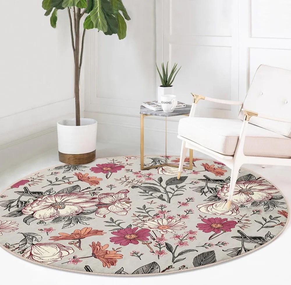 Tappeto rotondo lavabile adatto ai robot aspirapolvere ø 80 cm Comfort - Mila Home